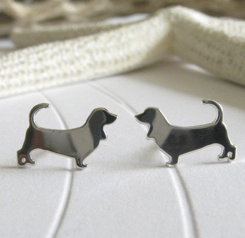 Basset hound earrings cheap