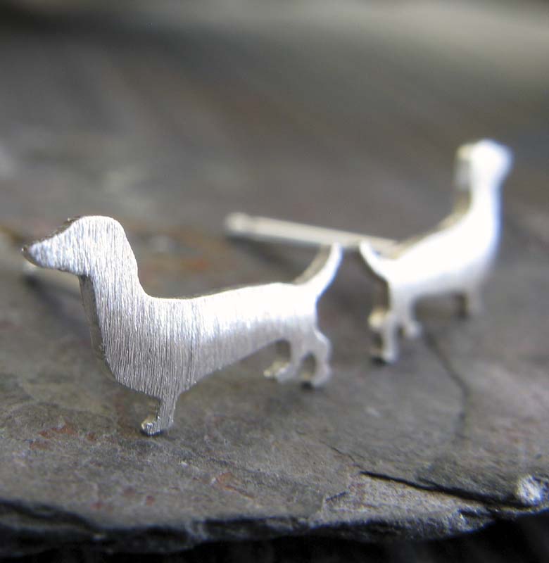 Dachshund stud earrings top