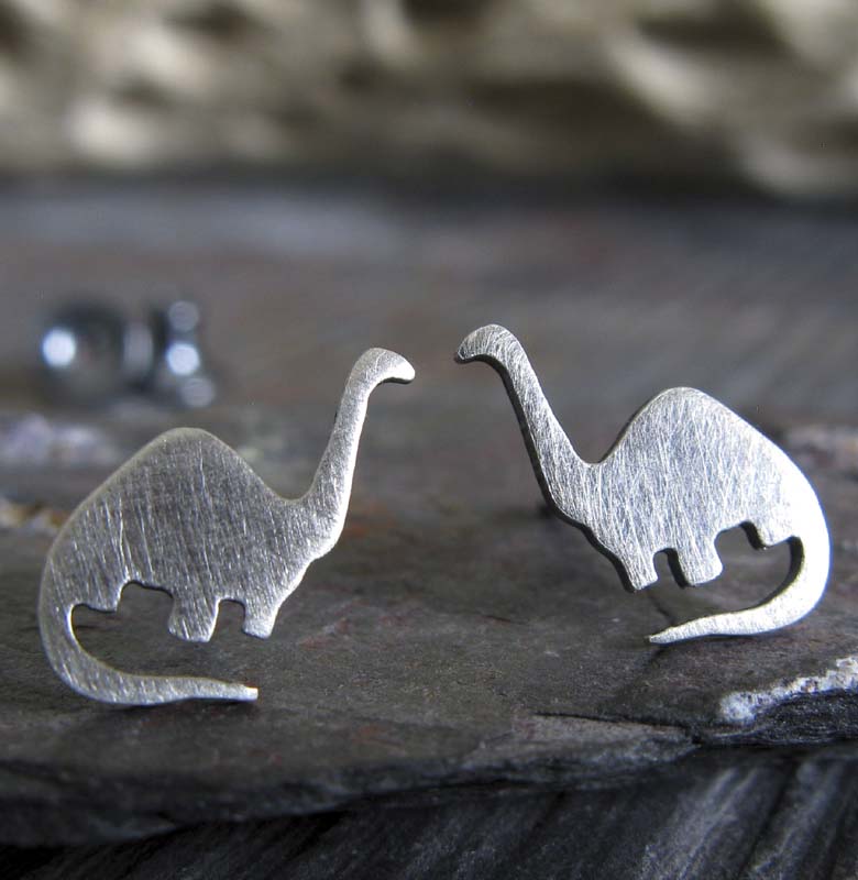 Brontosaurus Dinosaur Post Earrings Handmade in the USA