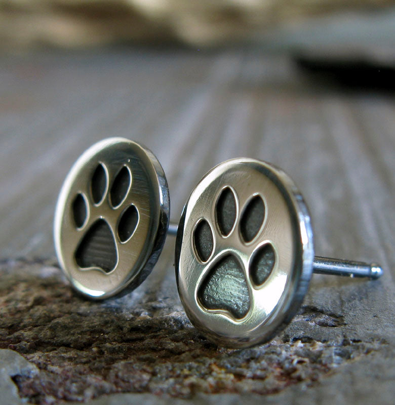 Dog Paw Stud Earrings