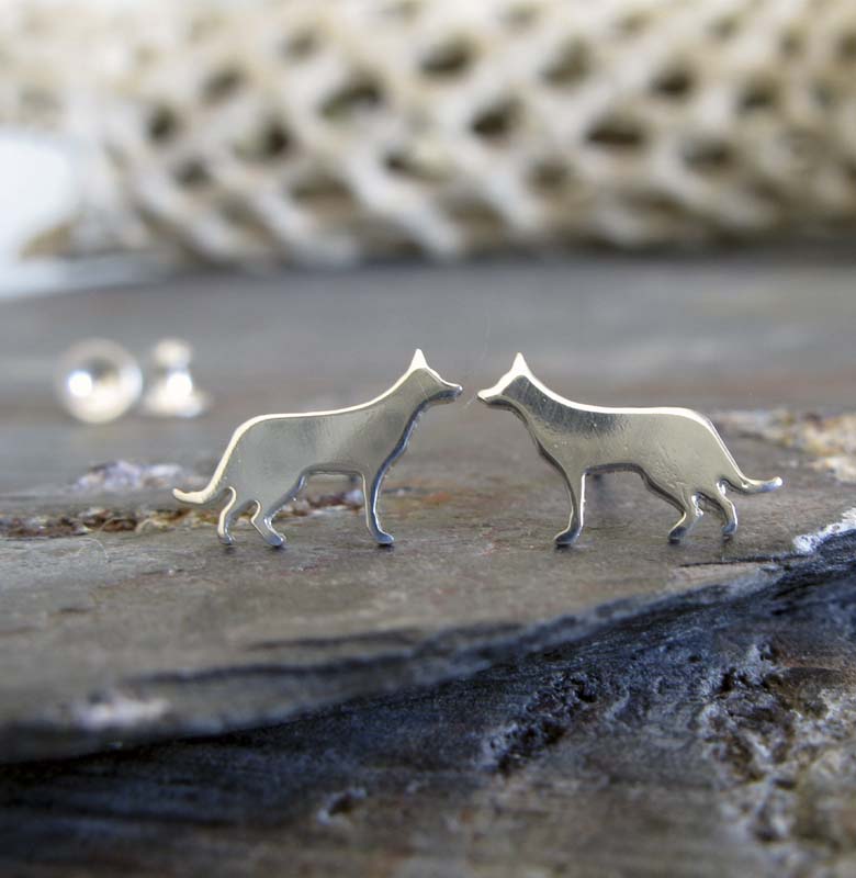 German shepherd dog earrings shop