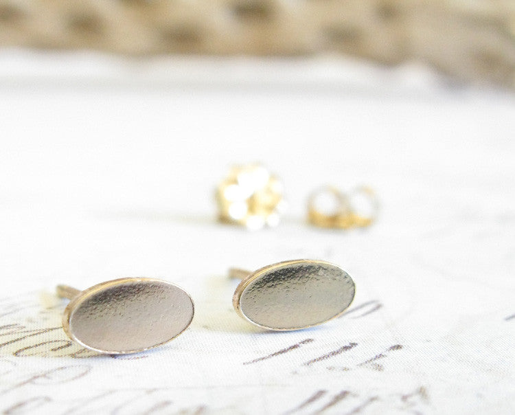 Petite Oval Stud Earrings ~ Handmade in the USA – Poseidon's Booty