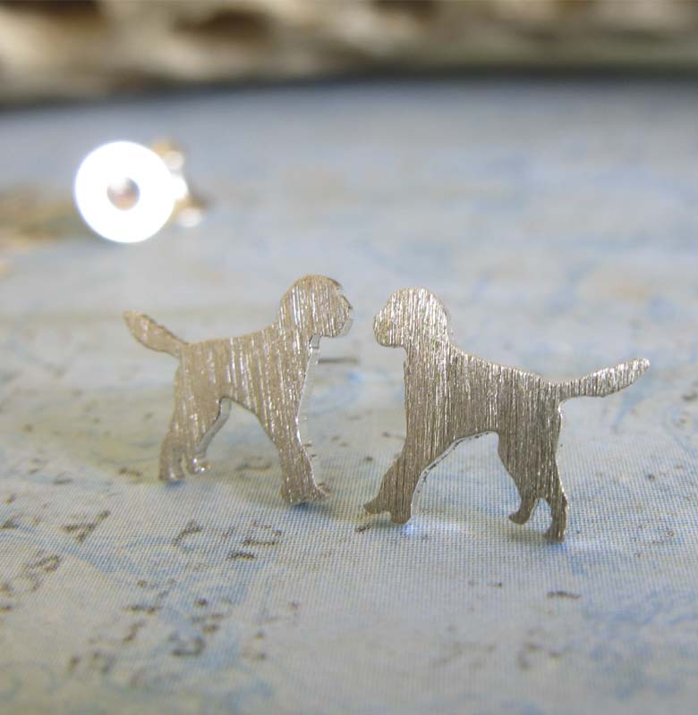 Goldendoodle Dog Stud Earrings