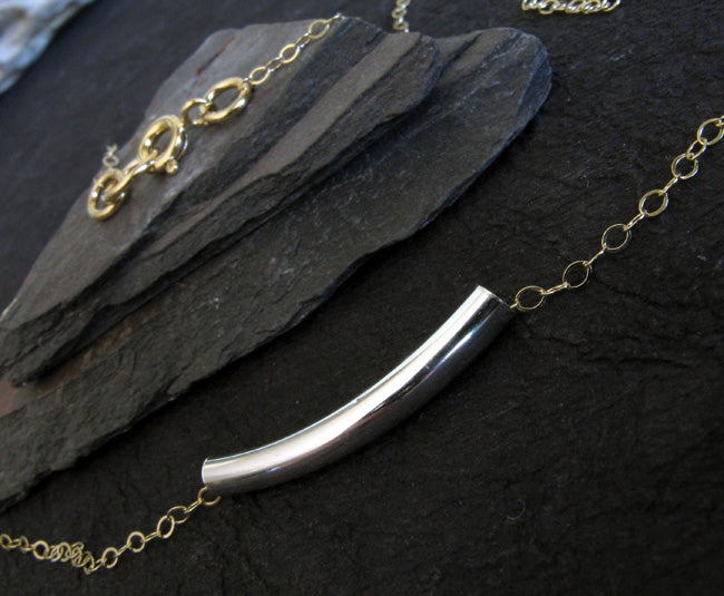 Minimalist Mixed Metal Necklace ~ Handmade in USA