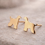 Afghan Dog Stud Earrings