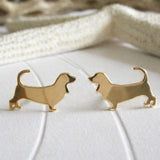 Basset Hound Dog Stud Earrings