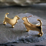 Basset Hound Dog Stud Earrings