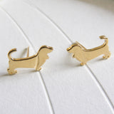 Basset Hound Dog Stud Earrings