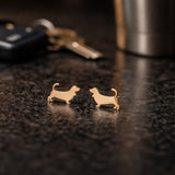 Basset Hound Dog Stud Earrings