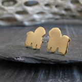 Bichon Frise Dog Stud Earrings