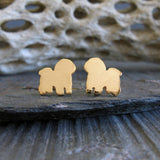 Bichon Frise Dog Stud Earrings