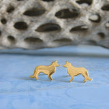 Border Collie Dog Stud Earrings