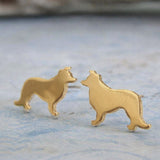 Border Collie Dog Stud Earrings