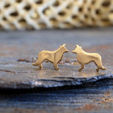 Border Collie Dog Stud Earrings