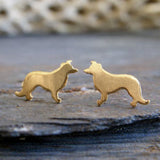 Border Collie Dog Stud Earrings