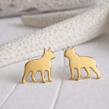 Boston Terrier Silhouette Stud Earrings