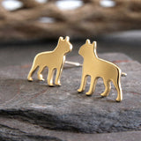 Boston Terrier Silhouette Stud Earrings