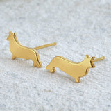 Cardigan Corgi Dog Stud Earrings