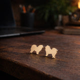 Chow Chow Dog Stud Earrings