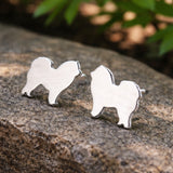 Chow Chow Dog Stud Earrings