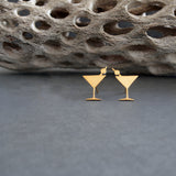 Dirty Martini Glass Stud Earrings