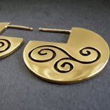 Spiral Disc Stud Earrings