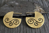 Spiral Disc Stud Earrings