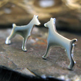 Doberman Dog Stud Earrings