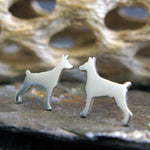 Doberman Dog Stud Earrings