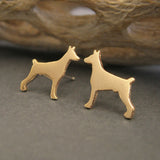 Doberman Dog Stud Earrings