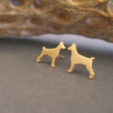 Doberman Dog Stud Earrings