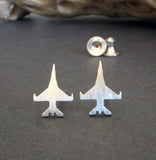 Jet Fighter F-16 Viper Military Aircraft Stud Earrings