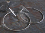 Modern Bar Post Dangle Hoop Earrings