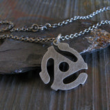 45 Adapter Record Spider Pendant Necklace