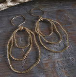 Gold Freeform Statement Dangle Earrings