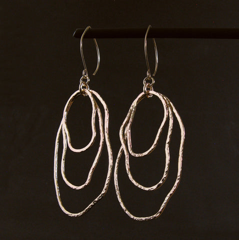 Gold Freeform Statement Dangle Earrings