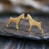 Mini Pincher Dog Stud Earrings