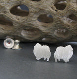 Pomeranian Dog Stud Earrings