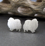Pomeranian Dog Stud Earrings
