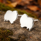 Pomeranian Dog Stud Earrings
