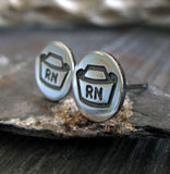 R.N. Nurse Hat Stud Earrings