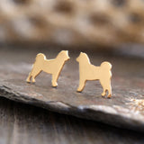 Siberian Husky Dog Stud Earrings