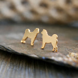 Siberian Husky Dog Stud Earrings