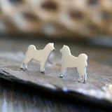 Siberian Husky Dog Stud Earrings