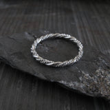 Simple Sterling Silver Bead Twist Stacking Ring Band