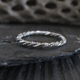 Simple Sterling Silver Bead Twist Stacking Ring Band