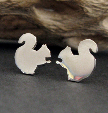 Squirrel with Acorn Stud Earrings