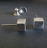 Solid Cube Stud Earrings