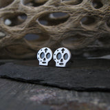 Sugar Skull with Cross Stud Earrings