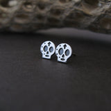 Sugar Skull with Cross Stud Earrings
